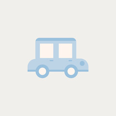 Fototapeta premium Car vehicle silhouette in a minimalist vector style isolated on a light beige background.