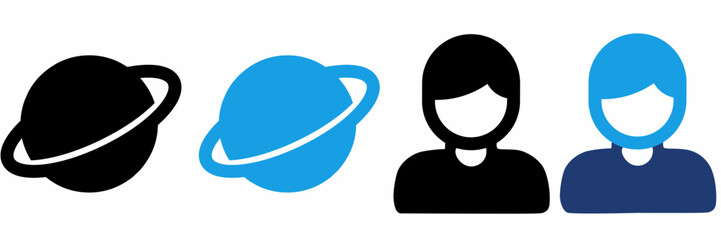 Astronomy Science and Space Exploration icon collections. Containing Ringed Planet, Saturn, Scientist Avatar, Astronaut User and more icons. © Rayhan