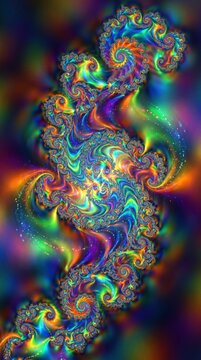 Vibrant Colorful Fractal Spiral Abstract Pattern
