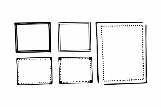 Blank photo frames, frame templates, vector borders, picture frames, graphic illustrations