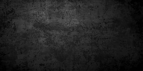 Fototapeta premium Dark Grunge Concrete Wall Texture Background with Vintage Black Distressed Surface and Rough Industrial Pattern Design.
