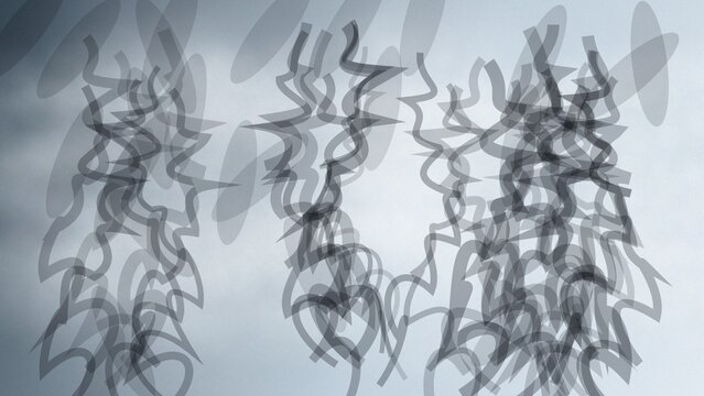 Abstract monochrome line art with overlapping curves