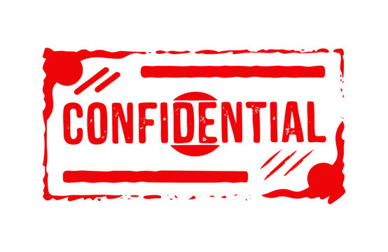 Confidential red ink rubber stamp sign symbol grunge effect vector illustration design confidential case investigation tampon classified private secret information