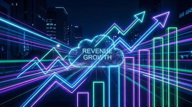 Neon digital cloud computing revenue growth graph