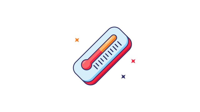 Medical thermometer icon showing rising temperature animation