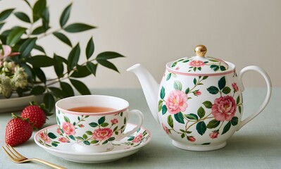 Fototapeta premium an English tea set