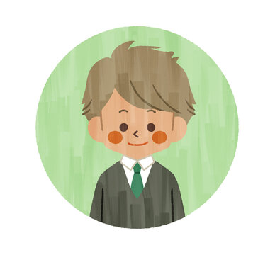 笑顔の男子学生のアイコン-ガッシュ