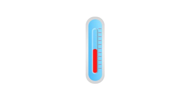 Thermometer animation with rising red temperature level