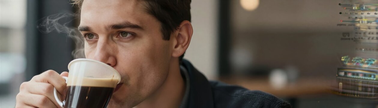 Male Subject In Foreground To Middle Aged With Short Dark Hair Stubble On Face Suggesting Maturity Affinity For Casual Grooming