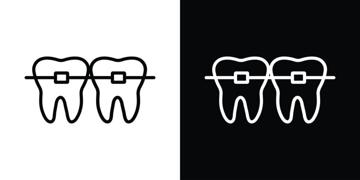 teeth with braces icon