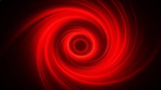 Red spiral light pattern on black background