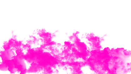 Fototapeta premium Realistic Magenta Smoke Cloud Border Overlay Transparent PNG Abstract Design Element