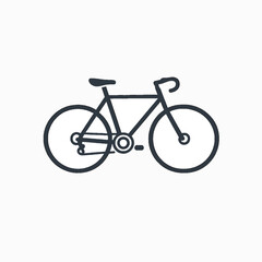 Obraz premium Minimalist bicycle line art icon for design and transport