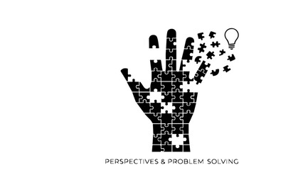 Fototapeta premium Innovative Problem Solving Concept with Hand and Puzzle Pieces