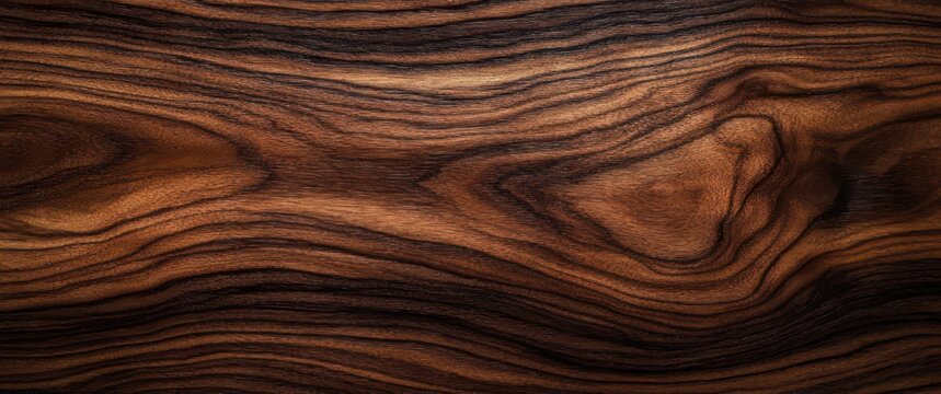 warm polished walnut wood surface with swirling grain patterns and smooth glossy finish evoking cozy organic elegance