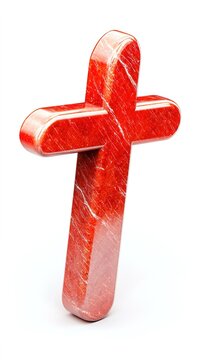 Red glitter cross symbol representing an incorrect choice on a white background