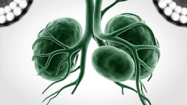 Abstract 3D rendering of healthy human kidneys showcasing the intricate vascular network symbolizing vital organ function medical science and the human anatomy's complexity for educational and researc