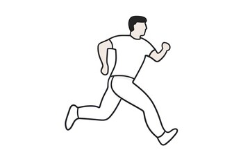 Obraz premium Man running drawing cartoon sketch.