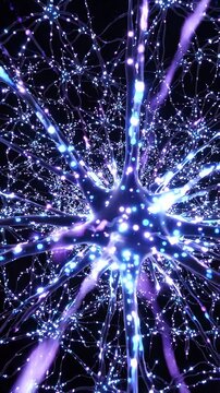 A Stunning Visual of Neural Networks Illuminated: An Artistic Representation of Connectivity and Complexity in Neuroscience and Technology