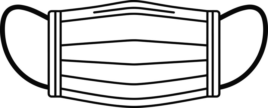 Vector illustration of medical protective face mask with ear loops