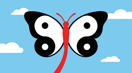 Fototapeta premium Yin Yang Butterfly Symbolism