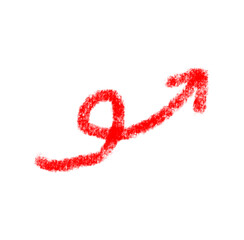 Fototapeta premium Cute Red Chalk Arrow pointing Right for Presentation