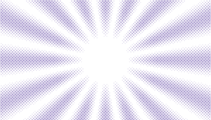 Fotobehang Pop Art Sophisticated violet purple halftone sunburst pattern with radial rays and classic geometric dot texture for premium design projects  © MDSakib