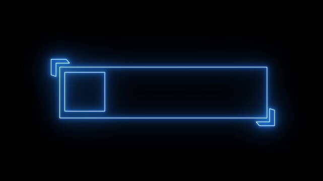 HUD overlay box borders scifi device interface screens. HUD overlay box animation outlines blue neon corner accents. HUD overlay box layout template design.