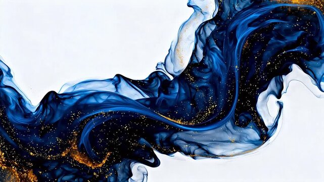 Abstract blue and gold swirling pattern