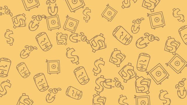 Yellow background with dollar sign safe phone magnet patterns. Ideal for financial, business, or technologythemed designs needing a vibrant touch.