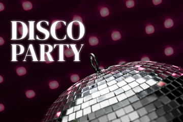 Fototapeta premium Celebration on birthday with disco party decorations and lights at the event venue
