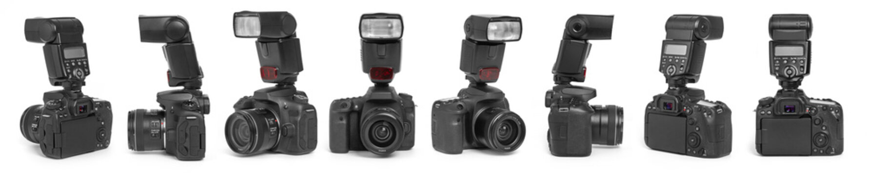 Professional mirrorless camera with external flash isolated coll