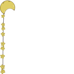Obraz premium Moon and star cute handdraw border frame design 