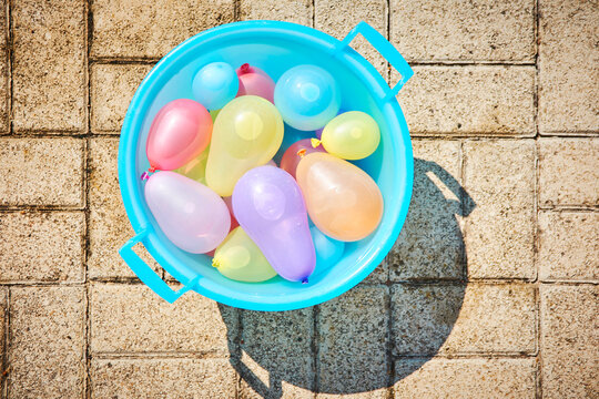 Water bomb stock in a bucket