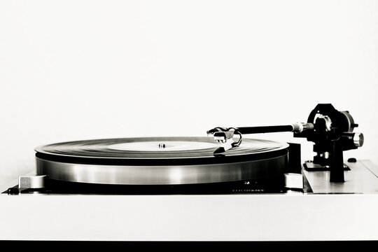 Vinyl record on record player