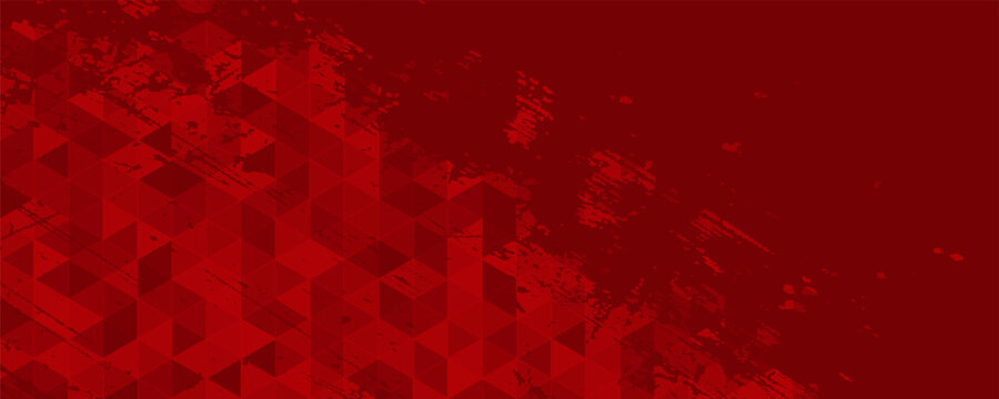 Abstract colorful background. Red triangles shape. Red mosaic. Geometric red background. Panorama red background. Modern red background. Red pattern