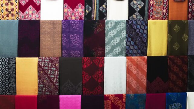 Traditional Bugis Sarong Displayed in Fabric Shop
