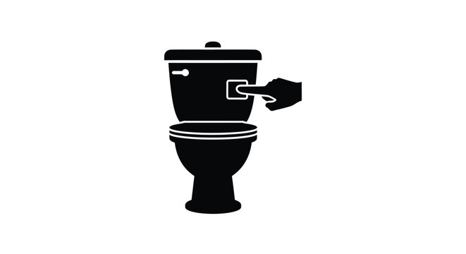 Toilet With Hand Flushing Silhouette commode lavatory