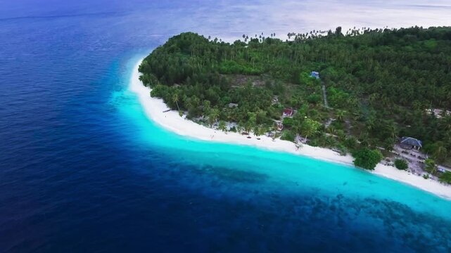 Aerial Drone View Islands with Turquoise Waters