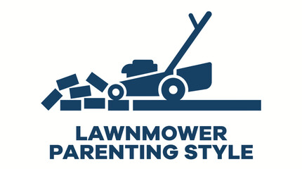Lawnmower Clearing A Path Of Blocks Icon Representing Lawnmower Parenting Style © Bima