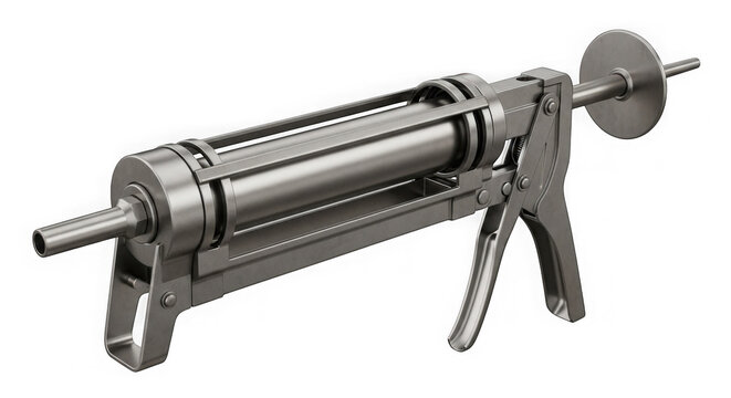 Manual sausage stuffer on stand