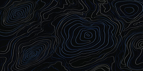 Glowing blue and white topographic map lines forming an abstract contour pattern with topography abstract geography elevation cartography technical background navigation geometric stylized © MOHAMAD