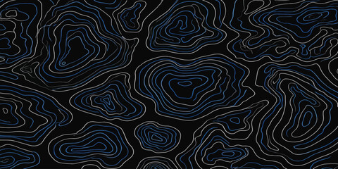 Geometric topographical map style pattern with blue and white contour lines topography abstract geography concentric elevation cartography geometric visualization navigation minimalist © MOHAMAD