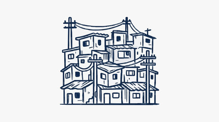 Black and white detailed architectural drawing of a house. © Ahmad