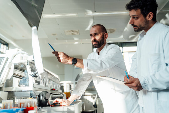 Scientists working on artificial intelligence in a laboratory
