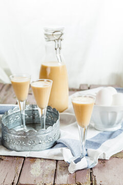 Homemade egg liqueur