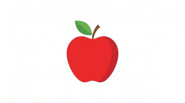 red apple on white background