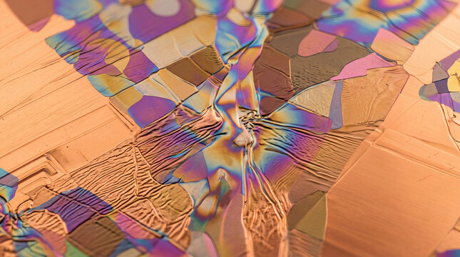Colorful microscopic crystal texture with abstract pattern