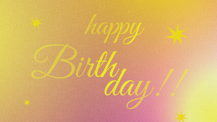 Fototapeta premium Happy birthday greeting with bright colors and text on a simple background
