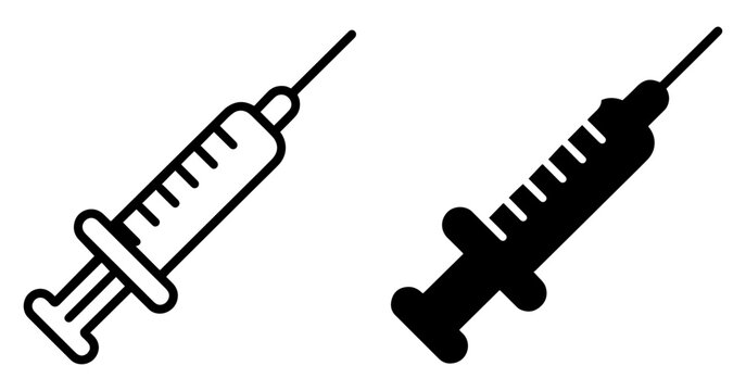 syringe injection icon outline filled vector